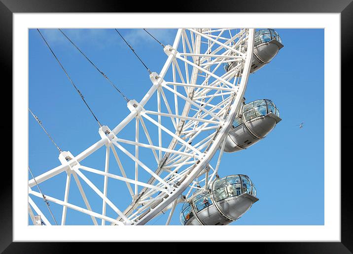 London Eye View in the Busy Sky's of London Framed Mounted Print by pristine_ images