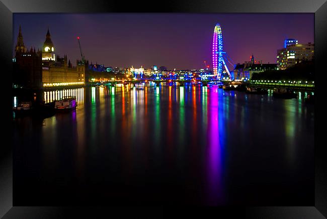  London Eye At Night Framed Print by Ayo Faleye
