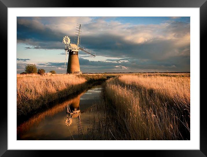  Evening Light Over St. Benet's Drainage Mill Framed Mounted Print by Broadland Photography