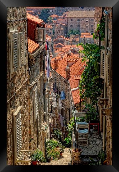  Narrow Streets of Dubrovnik Framed Print by Broadland Photography