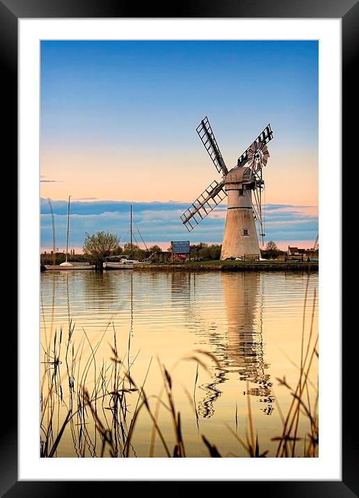  Evening in Thurne Framed Mounted Print by Broadland Photography