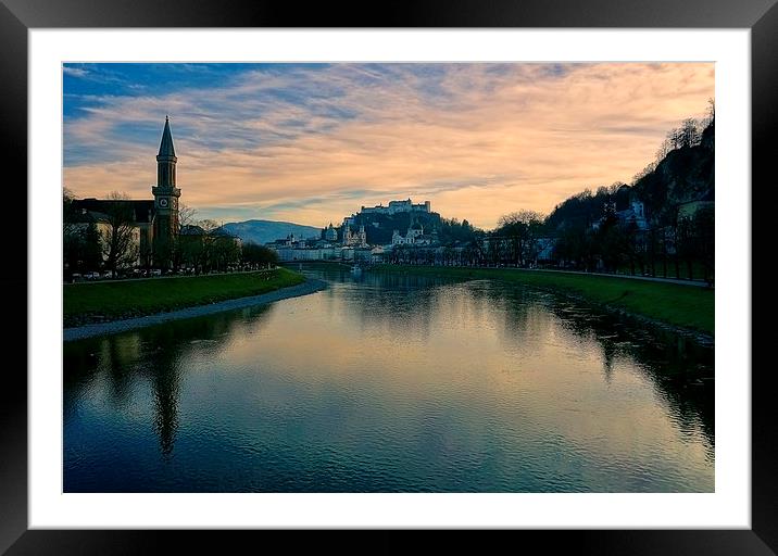 Salzburg on the River Salzach Framed Mounted Print by Broadland Photography