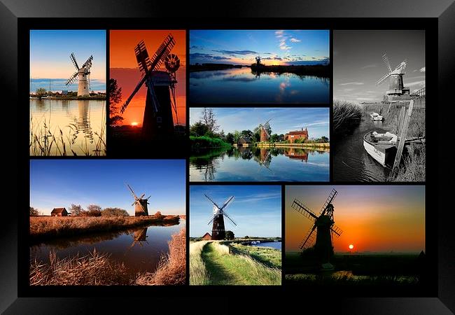  Norfolk Mill Montage Framed Print by Broadland Photography