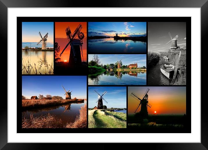  Norfolk Mill Montage Framed Mounted Print by Broadland Photography