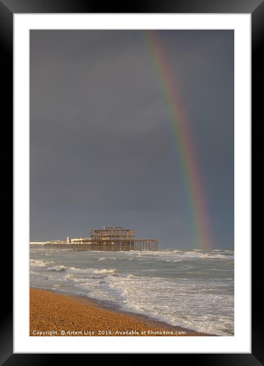 Rainbow over the Pier Framed Mounted Print by Artem Liss