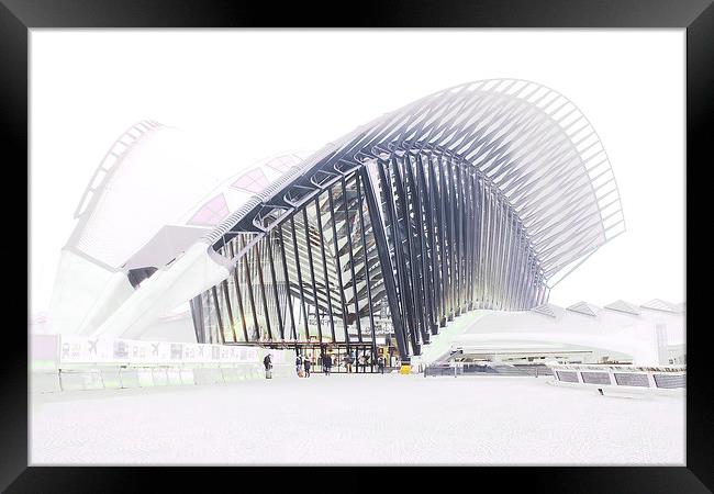  Lyon, France, St Exupery airport and rail station Framed Print by Michael Chandler