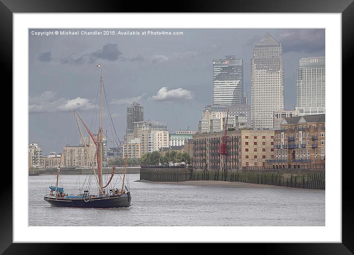 The Thames Barge Gladys Framed Mounted Print by Michael Chandler