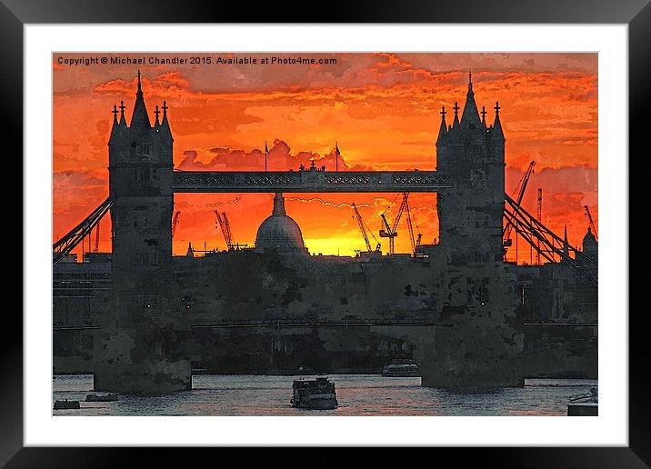  Tower Bridge sunset Framed Mounted Print by Michael Chandler