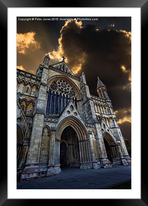  St Albans Cathedral Framed Mounted Print by Peter Jones