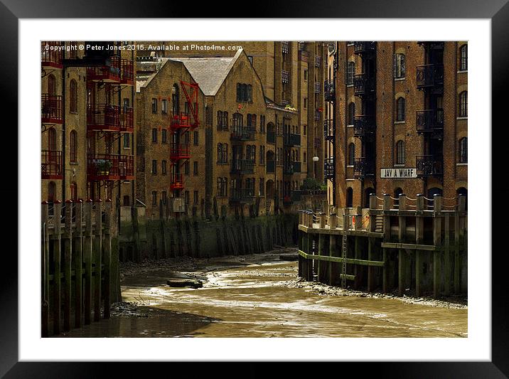  Low tide at Java Wharf. Framed Mounted Print by Peter Jones
