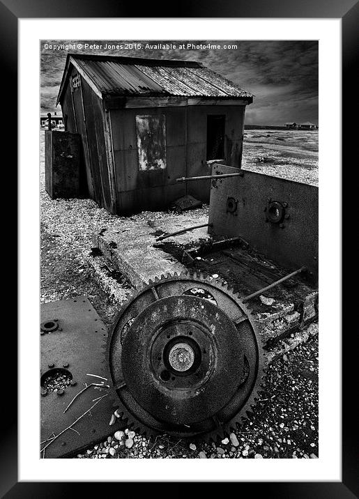  Dungeness Hut & Rust. Framed Mounted Print by Peter Jones