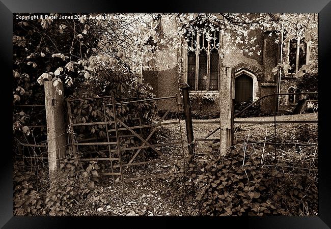 Old Kissing Gate.  Framed Print by Peter Jones