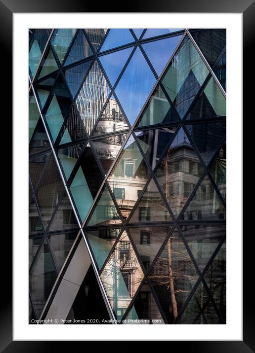 London Reflections Framed Mounted Print by Peter Jones