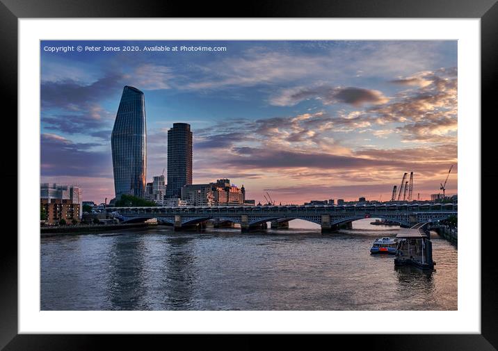 River Thames at twilight. Framed Mounted Print by Peter Jones