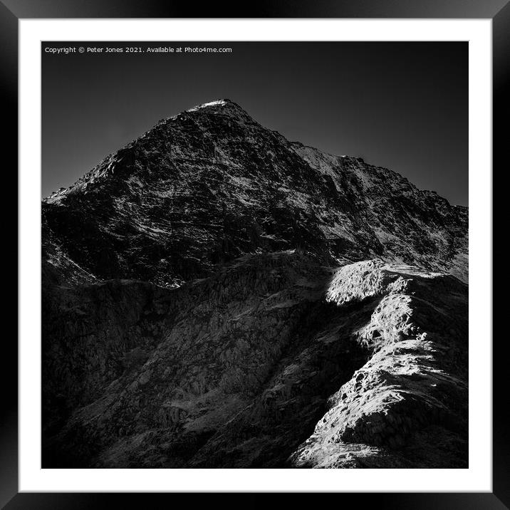Ascent to Snowdon. Framed Mounted Print by Peter Jones