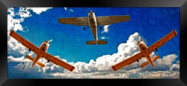 Digital painting of small fixed wing trainer plane Framed Print by ken biggs