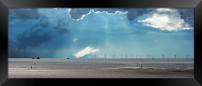 Wind turbine panorama Framed Print by ken biggs