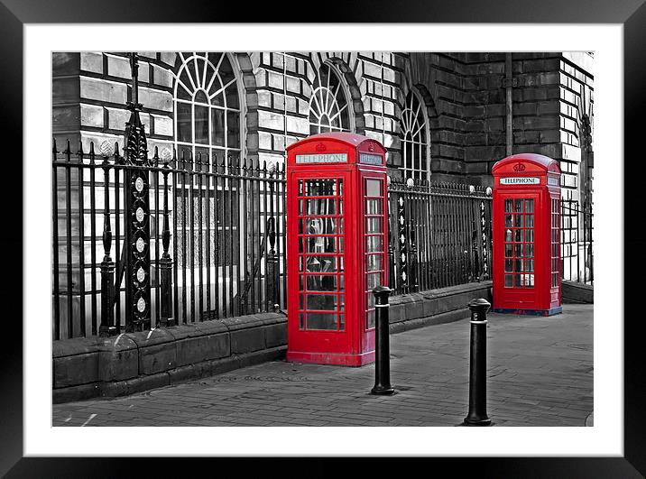 Traditional British telephone boxs Framed Mounted Print by ken biggs