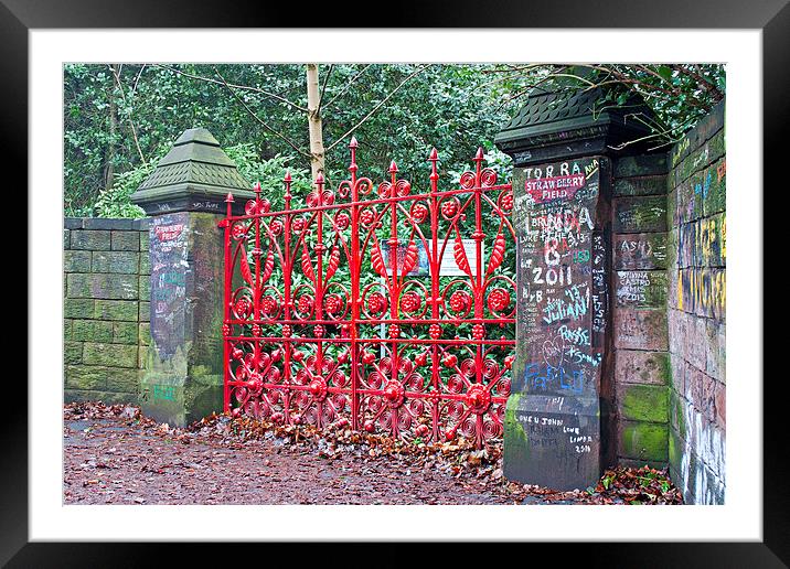 "The Beatles" heritage trail, Strawberry Field Gat Framed Mounted Print by ken biggs