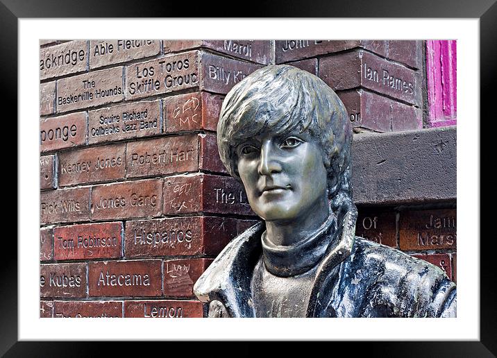 Statue of John Lennon Framed Mounted Print by ken biggs