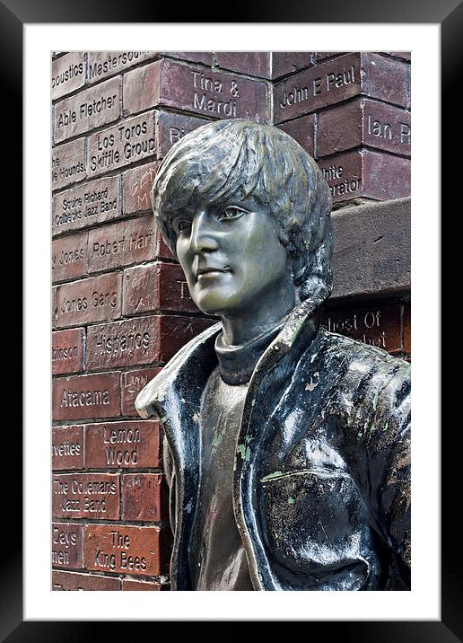 Statue of John Lennon Framed Mounted Print by ken biggs
