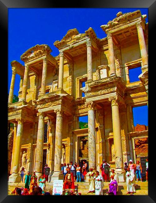 The Library of Celsus in Ephesus Framed Print by ken biggs