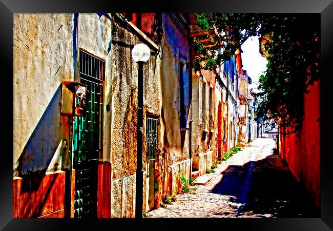 Turkish village street scene Framed Print by ken biggs