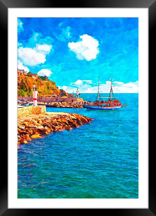 Kaleici harbour in Antalya Turkey Framed Mounted Print by ken biggs