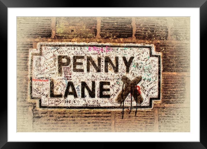  Penny Lane street sign in Liverpool UK Framed Mounted Print by ken biggs