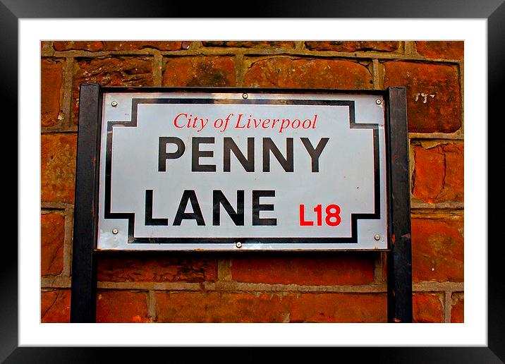 Penny Lane street sign in Liverpool UK Framed Mounted Print by ken biggs