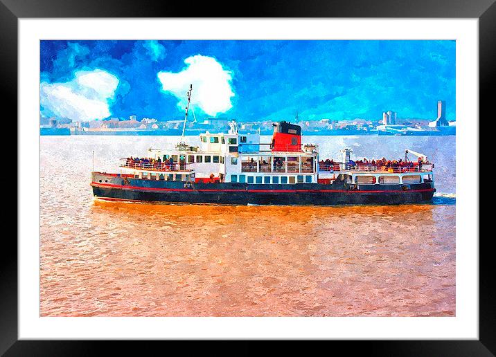 Mersey Ferry in Liverpool UK Framed Mounted Print by ken biggs