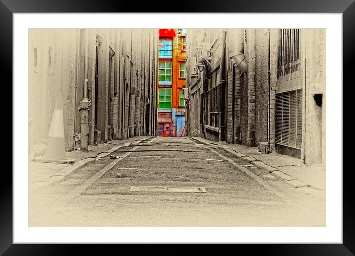 an inner city back alleyway Framed Mounted Print by ken biggs