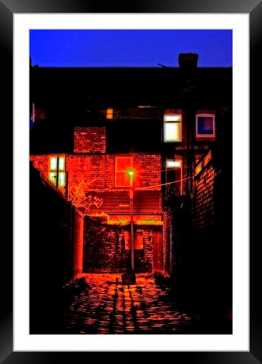 cobbled back streets of Liverpool UK Framed Mounted Print by ken biggs