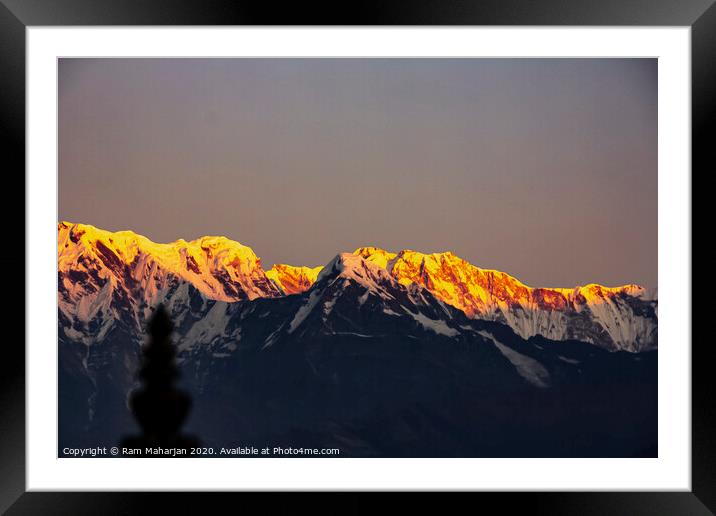 Fishtail Mountain/Machhapuchre Himal Framed Mounted Print by Ram Maharjan