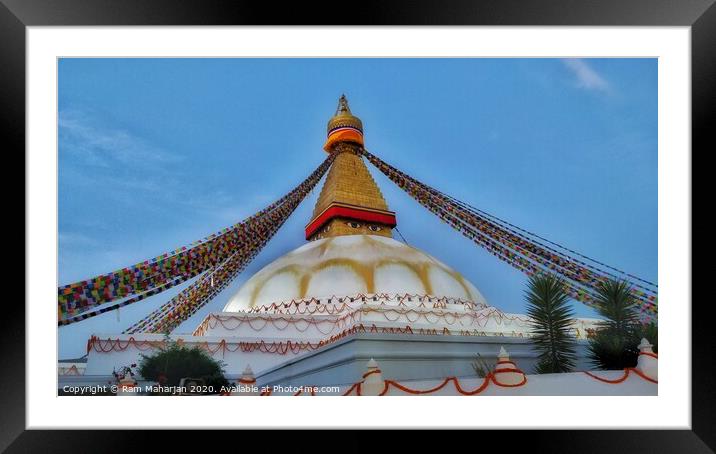 Boudhanath Stupa Framed Mounted Print by Ram Maharjan