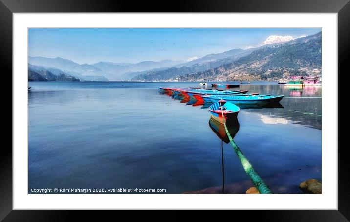 Phewa Taal/Lake Framed Mounted Print by Ram Maharjan