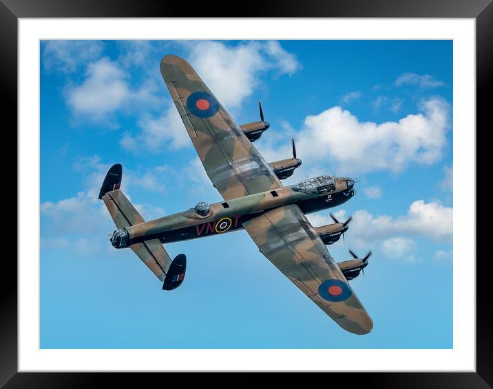 Lancaster Bomber PA474 in the sky Framed Mounted Print by Andrew Scott
