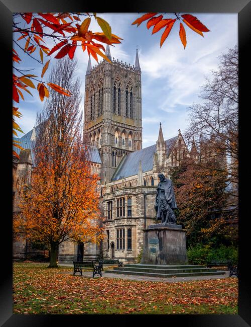Lincoln Cathedral in autumn Framed Print by Andrew Scott