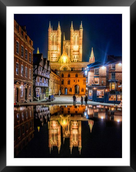 Lincoln Cathedral reflections Framed Mounted Print by Andrew Scott