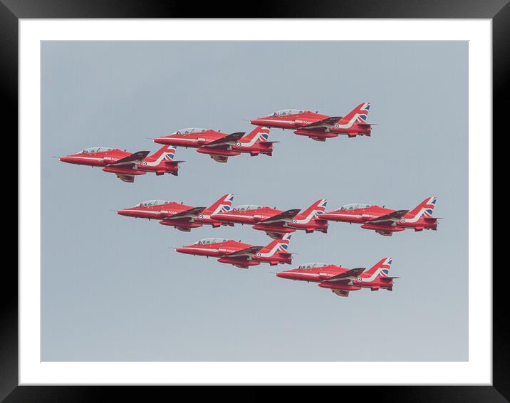 RAF Red Arrows Framed Mounted Print by Andrew Scott