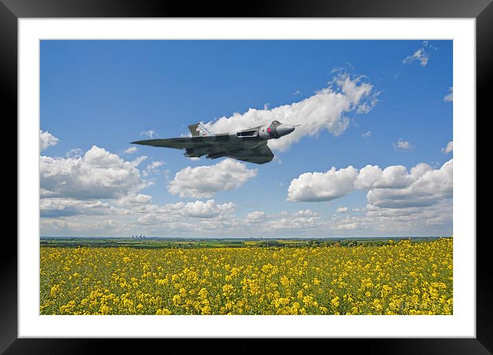  Avro Vulcan XH558 flying over Lincolnshire fields Framed Mounted Print by Andrew Scott
