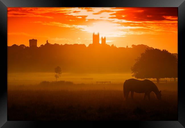 Lincoln Cathedral at Sunrise Framed Print by Andrew Scott