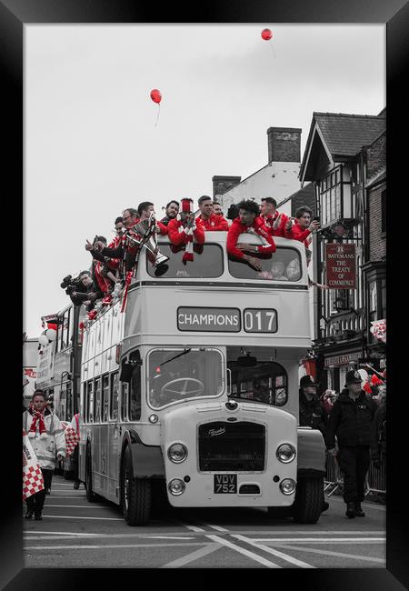 Lincoln City FC - Open top bus celebrations Framed Print by Andrew Scott