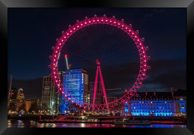 London Eye before sunrise Framed Print by Andrew Scott