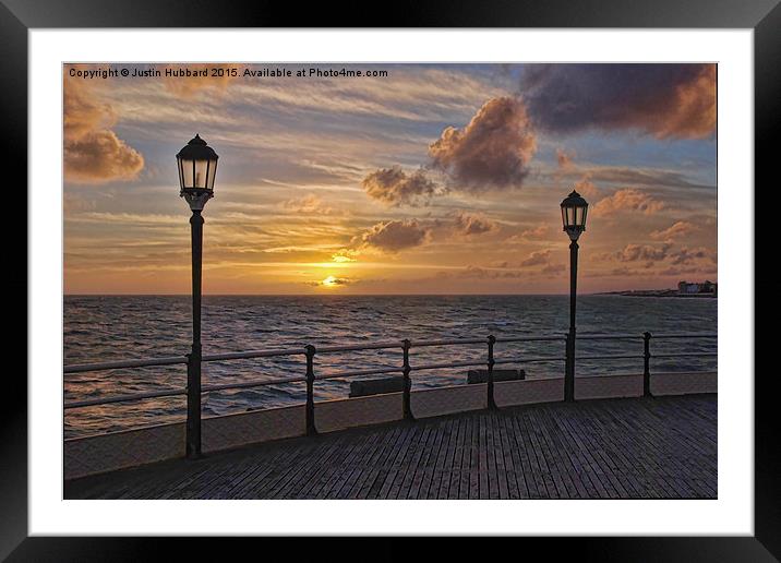  Sunset from Worthing Pier Framed Mounted Print by Justin Hubbard