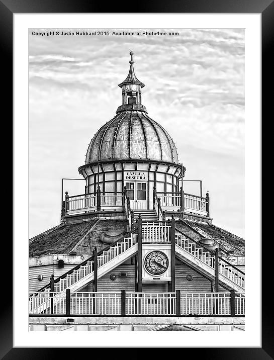  Eastbourne Pier, Camera Obscura (Greyscale) Framed Mounted Print by Justin Hubbard