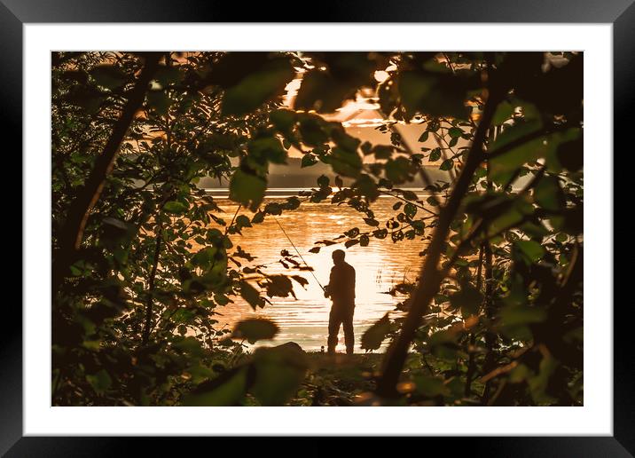 Fishing at sunset Framed Mounted Print by Svetlana Korneliuk