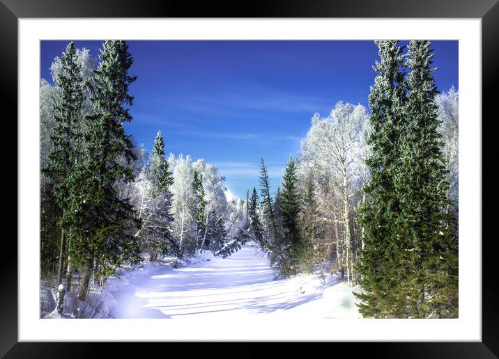 Winter river Framed Mounted Print by Svetlana Korneliuk