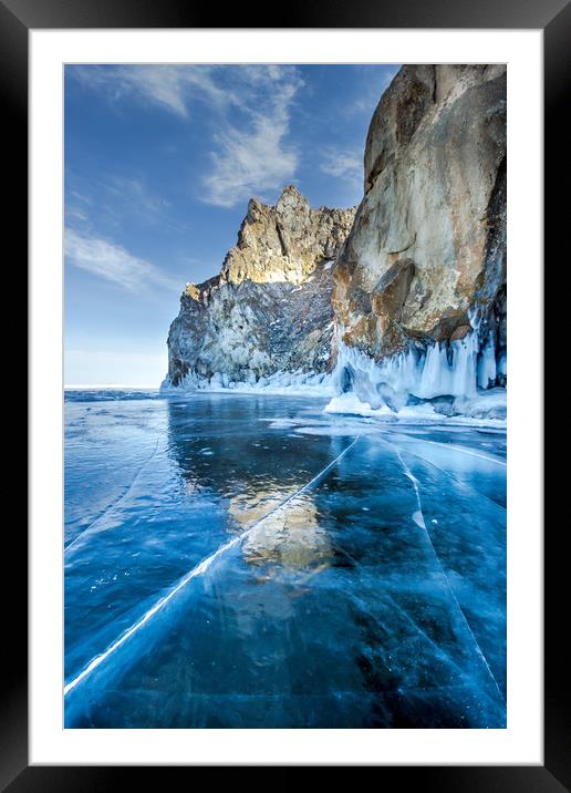 Blue Ice of the Lake Baikal Framed Mounted Print by Svetlana Korneliuk
