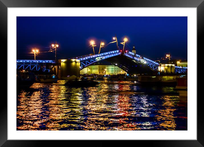   Raising bridge in St. Petersburg Framed Mounted Print by Svetlana Korneliuk